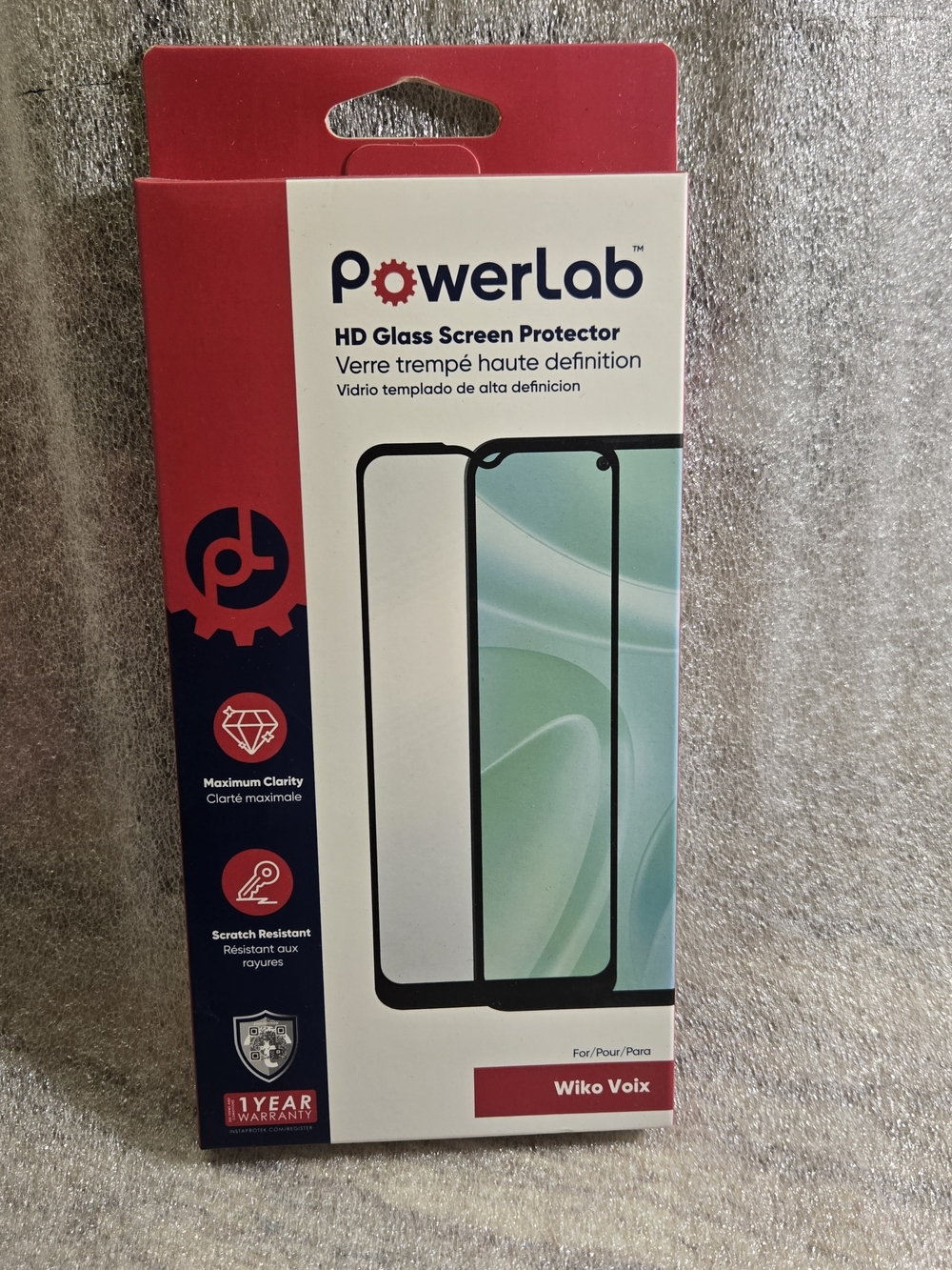 HD Glass Screen Protector for Wiko Voix - Red/White